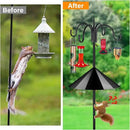 FEED GARDEN 92 Inch Adjustable Shepherd Hooks with Squirrel Baffles Heavy Duty Garden Hooks 5-Prong Base Bird Feeder Pole with Four Hooks for Hanging Plant Baskets Solar Lights Lanterns by GreenHaven Gardens