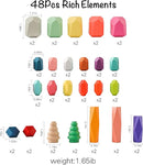 OESSUF Stacking Rocks 48Pcs Stacking Blocks Balancing Stacking Stones Wooden Building Toys Wood Stone Stacking Game for Toddler Sorting Preschool Educational Montessori Stacking Rocks for Kids by TinyTreasures Baby Boutique