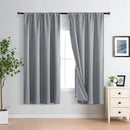 XWZO Full Shading Blackout Curtains 72 Inches Length - Heat and Light Blocking Rod Pocket Window Drapes with Black Liner Backing for Bedroom Sewn with Tiebacks, Grey, W52 x L72, Set of 2 by TinyTreasures Baby Boutique