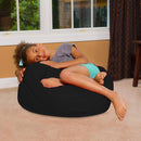Posh Creations Bean Bag Chair for Kids, Teens, and Adults Includes Removable and Machine Washable Cover, Solid Black, 27in - Medium by TinyTreasures Baby Boutique