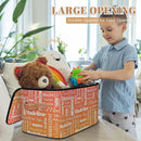 Custom Storage Basket with Name, Personalized Storage Bins with Zipper Lid, Foldable Fabric Storage Box Large capacity with Handle Orange by TinyTreasures Baby Boutique