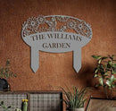 Custom Metal Garden Sign, Flower Sign with Stakes, Personalized Garden Decor for Outside, Garden Family Name Sign, Outdoor Steel Yard Sign, Large Patio Garden Sign Art, Housewarming Gift by CozyNest Decor