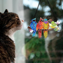 2 Pack Stained Glass Window Hanging - Hummingbird Decorations Suncatcher Hand-Painted Double Sided Birds on A Branch Sun Catcher for Window Home Decor Gifts for Mom,Bird Lovers by TinyTreasures Baby Boutique
