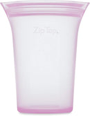 Zip Top Reusable Food Storage Bags | Medium Cup [Lavender] | Silicone Meal Prep Container | Microwave, Dishwasher and Freezer Safe | Made in the USA by TinyTreasures Baby Boutique