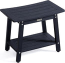 Large HDPS Shower Stool, Shower Bench for Inside to Sit On, Waterproof Bathroom Chair Seat for Shaving Legs, Foot Rest Stool with Storage Shelf, Non-Slip & No Maintenance, Black by TinyTreasures Baby Boutique