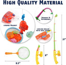 CozyBomB™ Kids Fishing Bath Toys Game | Magnetic Floating Toy Magnet Pole Rod Net, Plastic Floating Fish Toddler Pool Education Teaching and Learning Colors Birthday Age 3 4 5 6 Year by TinyTreasures Baby Boutique
