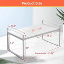 Cabinet Shelves Organizer for Kitchen 11", Expandable Shelf with Adjustable Length, Metal Countertop Organizer, Fits Pantry, Over the Sink, Spices, Microwave & Dishes Storage, White (2 Pack) by CozyNest Decor