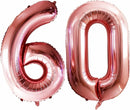 GOER Number 60 Balloons for 60th Birthday Party Decorations,42 Inch Jumbo Foil Helium Balloons for 60th Anniversary (Rose Gold) by TinyTreasures Baby Boutique