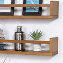 AZSKY Light Walnut Nursery Book Shelves 36 in Floating Wall Mounted Bookshelf Kids Room Hanging Shelves Toddlers Toys Books Storage Organizer a Set of 3 by TinyTreasures Baby Boutique