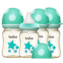 YOHKOH PPSU Baby Bottle Wide Neck, Newborn Anti-Colic Baby Bottle with Natural Response Nipple, Streamlined Body, Easy to Clean (5.4oz (Pack of 4), Blue) by TinyTreasures Baby Boutique