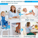 Toddler Booster Seat for Dining Table, Stronger Support Booster Seat for Table Washable 2 Safer Straps Non-Slip Bottom Portable for Kids Baby Increasing Cushion for Travel Home by TinyTreasures Baby Boutique