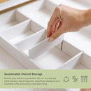 Adjustable Kitchen Drawer Organizer for Utensils and Junk, Food-Safe Contract Grade with 100% Sustainable Wood, Expandable from 19 to 33 Inches Wide - White Bamboo by CozyNest Decor