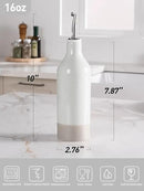 famiware Milkyway 16oz Ceramic Olive Oil Dispenser Bottle, 1 Piece Oil Dispenser for Kitchen with Stainless Steel Pourers, Suitable for Storage Vinegar, Soy Sauce, Coffee Syrup, Liquids, White by CozyNest Decor