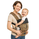 Baby Carrier with Lumbar Support, Cozy Baby Carrier Newborn to Toddler with Adjustable Seat Size, Ergonomic Infant Carrier with 3-Way Carry, Front Facing Toddler Hodler Carrier for Mom & Dad, Leopard by TinyTreasures Baby Boutique