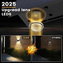 Fence Lights Solar Powered, 4-Pack Solar Fence Lights Up/Down Flexible Buttons, IP67 Waterproof for Outdoor, 120LM Bright, Auto Dusk to Dawn for Wall/Stairs/Yard/Railing/Deck/Pathway (White & RGB)
