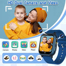 Kids Smart Watch Gift for Boys Ages 3-12, IP67 Waterproof, 32 Puzzle Games, HD Touchscreen Dual Camera Vedio Pedometer Music Player, Kids Watch Toy Birthday Gifts for Boys Ages 5 6 7 8 9 10 (Blue) by TinyTreasures Baby Boutique