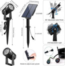 Blue Solar Spot Lights Outdoor,2 Pack Solar Landscape Spotlights IP65 Waterproof 9.8ft Cable, Auto On/Off Outdoor Wall Lights for Garden Yard Driveway Porch Walkway Pool (1-in-1) by GreenHaven Gardens