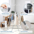 3 Tier Portable Clothes Drying Rackwith 4 Pulleys,Indoor and Outdoor Collapsible Rack Clothing with Shoe Drying Rack for Space Saving by CozyNest Decor