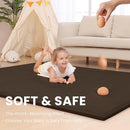 Baby Play Mat for Floor,1.3" Thick Memory foam Tummy Time Mat,Water Repellent Soft Velvet Nursery Rug,Extra Large Non Slip for Crawling,Toddlers,Infants,kids,Tatami Style for Living Room(Dark Brown) by TinyTreasures Baby Boutique