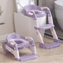 2-in-1 Toddler Potty Training Toilet Seat with Step Stool Ladder – Adjustable Height Potty Chair Urinal for Baby Boys Girls Age 1-3, Foldable Training Potty with Splash Guard & Anti-Slip Feet, Purple by TinyTreasures Baby Boutique