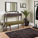 Green Upholstered Bench Modern End of Bed Bench Chenille Fabric Bedroom Bench for Entryway Living Room Vanity Makeup Room, 47" Long, Wooden Legs by CozyNest Decor