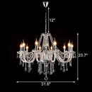 LIUMANG Modern Elegant 10 Lights K9 Crystal Glass Chandelier Pendant Ceiling Lighting European Style for Dining Living Room Bedroom Transparent, 10 E12 Bulbs Required by CozyNest Decor