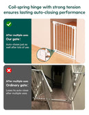 Babelio 29-43" Magnetic Baby Gate for Stairs,Doorways House,Kitchen,30" Tall Pet Barrier with Baffles,Pressure Mounted & Dual-Lock Design Safety for Kids Toddler,Auto-Close/Hold-Open,White by TinyTreasures Baby Boutique