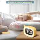 Kids Alarm Clock with Night Light & 18 Ringtones,Rechargeable,Cute Cat Ear Clock for Boys Girls Birthday Presents,Digital Clock for Children's Bedroom(Yellow) by TinyTreasures Baby Boutique