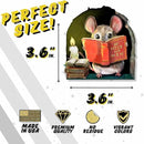 Mouse Reading Book Wall Sticker Decal – Kids Room, Classroom, Home Decor, Bookcase, Book Lover Gift, Children's Bedroom, Nursery, Cute Mouse, MICESTERPIECE by CozyNest Decor