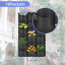 18 Pockets Hanging Planter Bags, Hanging Vertical Wall Mounted Plant Planting Grow Bags, Herb Garden Planter Outdoor Indoor Growing Bag, Gardening Vertical Greening Flower Container(1m×0.5m, Black) by CozyNest Decor