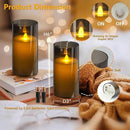 Metaku Flickering Flameless Candles Battery Operated 3D Moving Wick LED Candles with Remote, Set of 2 Grey Acrylic Electric Candles for Christmas Halloween Valentines Wedding Home Decor,D 3"×H 6" by GreenHaven Gardens