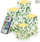 Ystardream Green Leaf Flameless Candles with Timer 4 PCS Led Candle Battery Operated Fake Candle for Indoor Outdoor,Virthdays,Christmas,Thanksgiving,Valentine's Day by GreenHaven Gardens