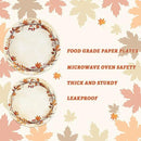 Homlouue 200 Pcs Fall Paper Plates and Napkins, Watercolor Disposable Dinnerware Set, Autumn Leaves Thanksgiving Party Supplies, Serve 50 Guests by CozyNest Decor