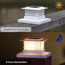 Dynaming 6 Pack Solar Post Lights Outdoor, Solar Powered White Shell Fence Post Cap Lights, High Brightness Warm White LED Lighting for Garden Deck Patio, Fit 4x4, 5x5 or 6x6 Vinyl/Wooden Posts by GreenHaven Gardens
