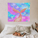 HZOHNAGO Mermaid Scales Tapestry Colorful Shiny Scales Mermaid Tail Pattern Printed Wall Tapestry Wall Hanging for Bedroom Living Room Dorm 60" W x 50" H by CozyNest Decor