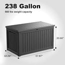 230 Gallon Outdoor Deck Box,Storage Lockable Waterproof Patio Furniture,Garden Tools,Cushions,Pool Accessories Outside Storage Resin Box(Black) by CozyNest Decor