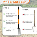 5 Tine Pitchfork for Gardening, Heavy Duty Pitchfork with Fiberglass Handle, Garden Fork for Mulching, 58 Inches by GreenHaven Gardens