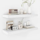 Fun Memories 24 Inch Floating Shelves - Deep Rustic White Wooden Wall Shelves - Extra Deeper & Thicker Wall Mounted Storage Shelf for Bedroom, Kitchen, Farmhouse - 2 Pack, Rustic White by CozyNest Decor