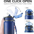 Enerbone 32 oz Insulated Water Bottle, Stainless Steel Bottle with Carrying Strap, Double-Wall Vacuum Insulation Design, Leakproof Sports Bottle with Straw, Keep Drinks Cold or Hot for Hours by CozyNest Decor