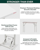 Frylr Small Folding Computer Desk – Portable 55.1 Inch Foldable Laptop Table, Collapsible and Compact for Easy Storage and Fast Setup, Lightweight for Small Spaces, Craft and Study Use, White by CozyNest Decor