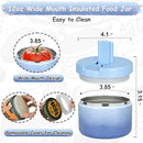 12oz Insulated Vacuum Food Jar with Buckle Lid Wide Mouth Soup Thermo for Hot Food Kids Leakproof Stainless Steel Lunch Container (Gradient Blue, 12OZ) by TinyTreasures Baby Boutique