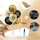 TONIFUL 4 Set Black Gold Balloon Stand Kit for Birthday Decorations for 70th,Balloon Centerpieces for Table Party Decorations Cheers to 70 Years Old Birthday for Men and Women by TinyTreasures Baby Boutique