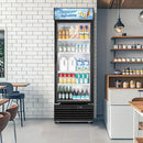 Tylza Commercial Refrigerator with Glass Door Display Beverage Fridge, 11.15 Cu Ft Upright Beverage Cooler Merchandiser with Replaceable Advertising Light Board, Rebound Door, Fast Cooling, Black by CozyNest Decor