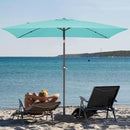 JEAREY 6.5x10 ft Rectangular Patio Umbrellas Outdoor Market Umbrella with Push Button Tilt and Crank, Rectangle Table Umbrella 6 Sturdy Ribs UV Protection for Pool Garden Backyard Deck, Peacock Blue by GreenHaven Gardens