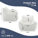 Oversized Bean Bag Chair for Adults, Giant Comfy Plush Boneless Bean Bag Couch with Filler for Kids - Reading Chair for Living Room, Bedroom & Dorm, Single Accent Chair Floor Lounger, Beige by CozyNest Decor