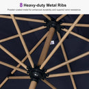 PURPLE LEAF 6' x 6' Market Umbrella Outdoor Table Umbrella Aluminum Patio Umbrella with Push Button Tilt & 8 Sturdy Ribs and Crank Outdoor Umbrellas for Deck Backyard Beach, Navy Blue by GreenHaven Gardens