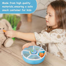 Kids' Rotating Snack Container Set – 2-Pack, Includes 1 Rotating Snack Container & 1 Round Sectioned Snack Box, BPA-Free, Dishwasher Safe, Perfect for Travel-Blue by TinyTreasures Baby Boutique