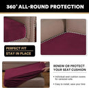 PrinceDeco Stretch Couch Cushion Covers Fitted Individual Seat Couch Slipcover Sets Velvet Fabric Soft Slip Cover for Chair Sofa Cushion Furniture Protector(Each Width Up to 29.5",Burgundy) by CozyNest Decor