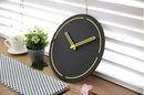 Stephanie Imports Modern Minimalist Dark Concrete Gray Silent Wall Clock (Yellow) by CozyNest Decor