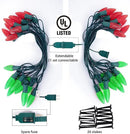 C9 LED Christmas Lights Outdoor with stakes, 25.7ft 20 LED Strawberry String Lights, Connectable Shatterproof Pathway Lights Marker for Path, Lane, Patio, Xmas Holiday Decorations, Red and Green by GreenHaven Gardens